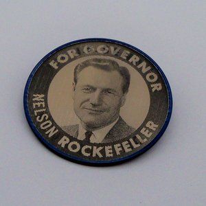 Vintage Two-sided Political Rockefeller/Keating Button Pin